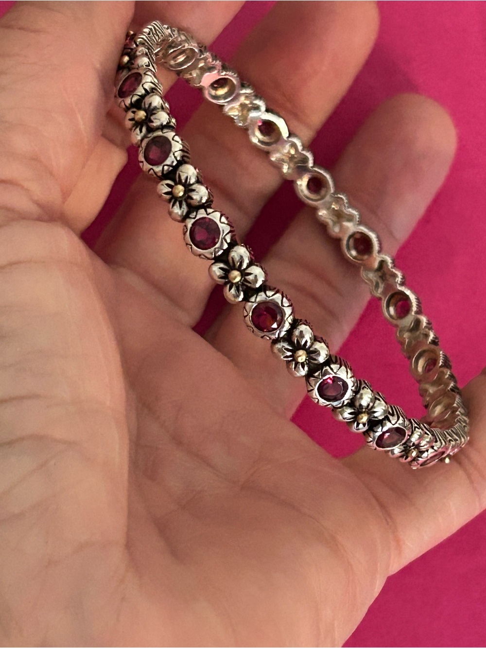 Barbara Bixby 925 & 18K Gold Bangle Bracelet